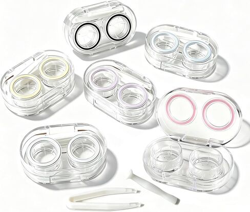 Contact Lens Case, Travel Size Flip Top Cute Contact Lenses Applicator Remover Tool Kit for Daily Outdoor (6 Pack) in Kuwait
