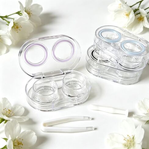 Contact Lens Case, Travel Size Flip Top Cute Contact Lenses Applicator Remover Tool Kit for Daily Outdoor (6 Pack) in Kuwait