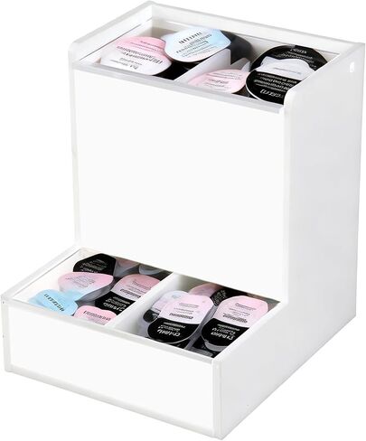 Acrylic Daily Contact Lens Dispenser, 2-in-1 Wall Mounted & Desktop Disposable Daily Contact Lens Organizer, Universal Contact Lens Case Holder, Case Only, (White) in Saudi Arabia