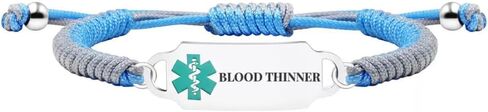 RENYILIN Medical Alert ID Emergency Rescue Bracelet, Hand-Woven, Blue, Adjustable in Saudi Arabia