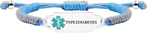 RENYILIN Medical Alert ID Emergency Rescue Bracelet, Hand-Woven, Blue, Adjustable in Saudi Arabia