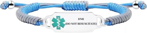RENYILIN Medical Alert ID Emergency Rescue Bracelet, Hand-Woven, Blue, Adjustable in Saudi Arabia