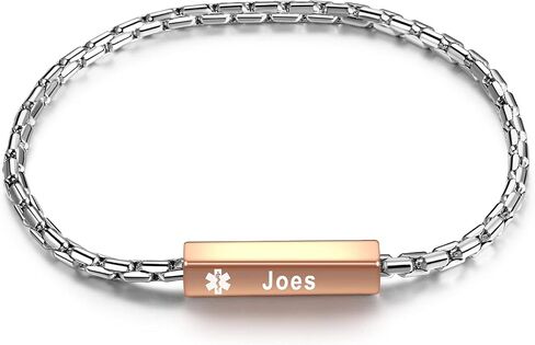 Personalized Medical Alert Bracelets for Women, Free Engraving Stainless Steel Medical ID Bracelets, Customizable Medical Bracelet Inlaid with CZ, Comes with Medical Card in Saudi Arabia