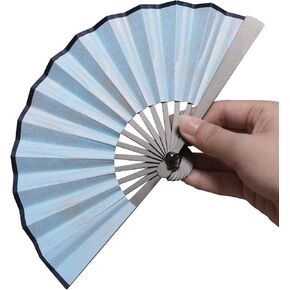 Titanium Folding Fan Kung Fu Fan Hand Held Folding Fan Portable Tai Chi Chinese Japanese Fan EDC for Men and Women 5.5" (White) in Saudi Arabia