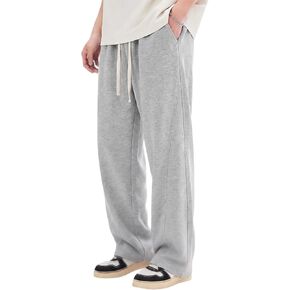 Men's Lightweight Sweatpants, Open Bottom Straight Leg Lounge Pants with Deep Pockets, Breathable Track Pants in Saudi Arabia