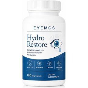 Hydro Restore, Dry Eye Comfort Support with Hyaluronic Acid, GLA, Astaxanthin, Lutein & Zeaxanthin, Tear Film & Dry Air Eye Support, 120 Capsules(1, A) in Saudi Arabia