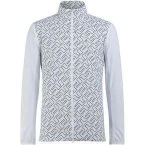 J Lindeberg Mens Packlight Print Ripstop Light Golf Jacket - JL Navy Bridge Monogram/White L in Saudi Arabia
