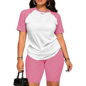 Ulovmi النساء 2 قطعة ملابس الصيف Sweatsuits السائق قصيرة تجريب Jogger مجموعات in Kuwait