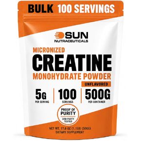 Micronized Creatine Monohydrate Powder 1kg (2.2lbs, 200 Servings) - Bulk Creatine Powder Supplements, 5g per serv, Unflavored, Third Party Tested, Supports Muscle Strength for Men & Women in Saudi Arabia