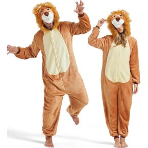 QUCH Adult Onesie Costume-Unisex Animal Onesies for Adults Halloween Costume, Halloween Onesie Adult Onesie Pajamas for Women Lion S in Saudi Arabia