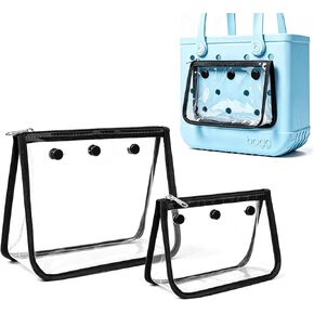 LETGO Clear Insert Bags for Bogg Bag, 2 Pack Waterproof Transparent PVC Cosmetic Pouch Zipper,Compatible with Bogg Bag Accessories,Travel Toiletry Organizer Set for Beach Pool and Daily Use (White) in Saudi Arabia