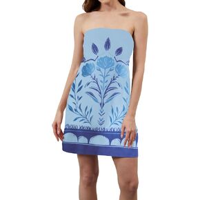 TERIVEEK Women Strapless Linen Tube Mini Dress Summer Boho Beach Sundress in Kuwait