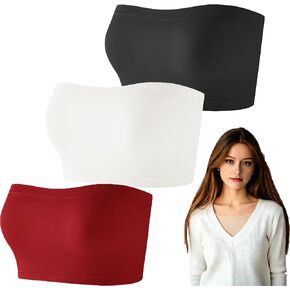 3 Pcs Cleavage Cover up for Low Neckline，Seamless Bandeau Soft Stretchy Non-Padded Bandeau in Saudi Arabia