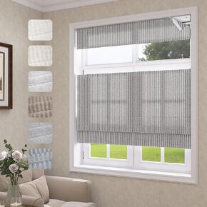 No Drill Top Down Bottom Up Roman Shade, Blackout or Light Filtering No Tool Cordless TDBU Roman Blind for Window, Insulated, Privacy, Easy Install for Home, Office, No Drill TDBU Type in Saudi Arabia