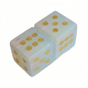 2 Pcs Synthetic Opalite Feng Shui Crystals and Healing Dice Stones,Energy Balancing Pieces for Fortune Telling or Meditation,for Board Games or Classroom Activities in Saudi Arabia