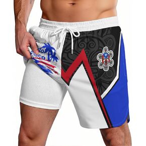 Men's National Swim Trunks Quick Dry Board Shorts with Compression Liner Casual Bathing Suit for Beach Vacation Surfing Party in Saudi Arabia