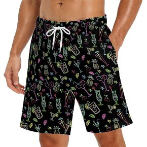 Black Rainbow Paint Men's Swim Trunks Quick Dry Bathing Mesh Lining Suit Swimsuits Beach Shorts with Pockets in Saudi Arabia