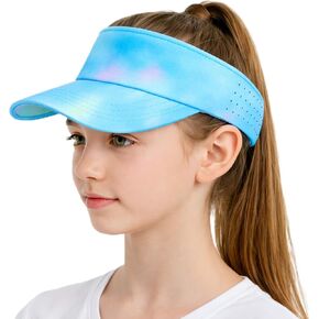 Kids Sun Visor Hats for Girls Boys Mesh Sports Hats Summer Outdoor Running Tennis Golf Visor Hat Age 3-14 in Kuwait
