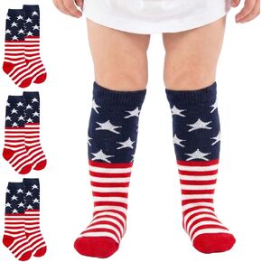 4th of July Socks American Flag Baby Knee High Socks,U.S.A Red White and Blue Sock Soccer Start Socks Toddle Kids in Saudi Arabia