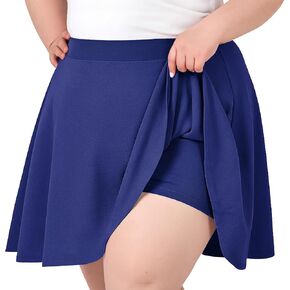 KASBAH Womens Plus Size High Waist Skirt Skater Skirts with Shorts Underneath Plus Size for Daily Tennis Party L-5XL in Saudi Arabia