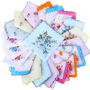 20 PCS Handkerchiefs for Women,Floral Soft Cotton Embroidered Handkerchief for Tea Party Decorations,Wedding & Bridal Shower Favors in Saudi Arabia