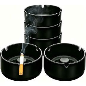 5Pcs Ash Tray Premium Plastic Ashtray with Fast Extinguishing Column 3 Anti Slip Cigarette Slots Stackable Ash Tray Easy Clean Desktop Ashtray for Home Office Patio Bar Durable Smoker Gift in Saudi Arabia