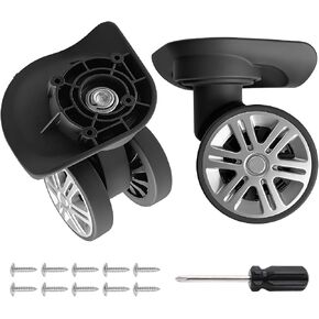 Luggage Wheels Replacement 2 Pack Heavy-Duty Suitcase Casters with 4 Screw Holes,360° Smooth Rolling Spinner Wheels for Luggage Repair（FW015 in Saudi Arabia