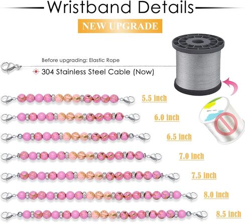 Medical Alert Bracelets for Women Men Free Engraving Customizable Medical ID Bracelets Replaceable Beaded Chain Emergency Bracelet 5.5-9.0 Inches Options in Saudi Arabia