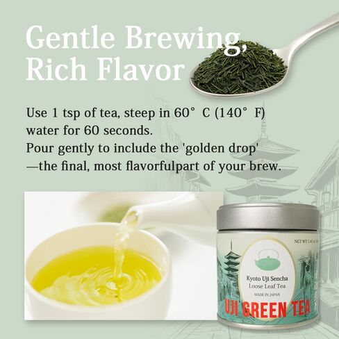Premium Uji Sencha Green Tea – Authentic Japanese Loose Leaf Tea from Kyoto, 1.41 oz (40g) Tin – Freshly Harvested, Aromatic & Smooth Japanese food in Saudi Arabia
