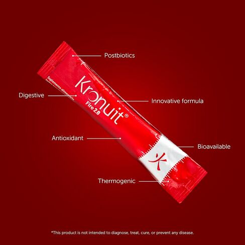 Global Kronuit Fire Dietary Supplement, Natural Fruit Flavor, 27 Single-Serve Powder Sticks, 2.86 oz, with Postbiotics, Thermogenic Formula in Saudi Arabia