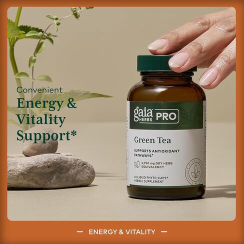 GAIA HERBS PRO Green Tea - Heart Health & Antioxidant Support Supplement* - Health Supplement with Green Tea Leaf Extract - Vegan, Gluten-Free, Soy-Free - 60 Liquid Phyto-Caps (30 Servings) in Saudi Arabia