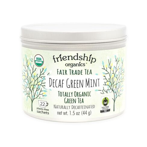 Friendship Organics Decaf Green Mint Tea Bags, Organic and Fair Trade 40 Count (Pack of 1) in Kuwait