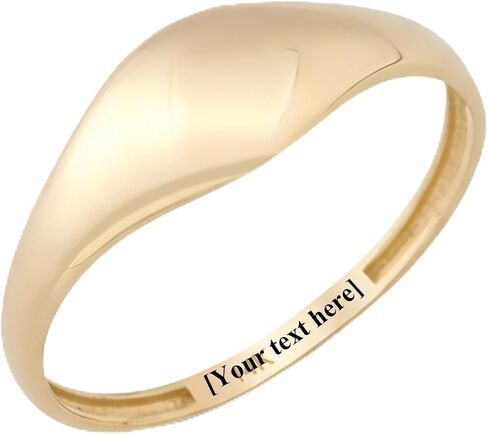 14K Real Solid Gold Ring for Women, Bold Chunky Gold Dome Minimalist Ring for Women, Thickness 1.65 mm in Saudi Arabia