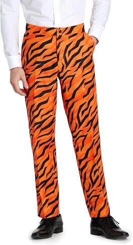 Suitmeister Men's Tiger Costume - Theme Party & Halloween Outfit - Including Blazer, Pants and Tie - Orange in Saudi Arabia
