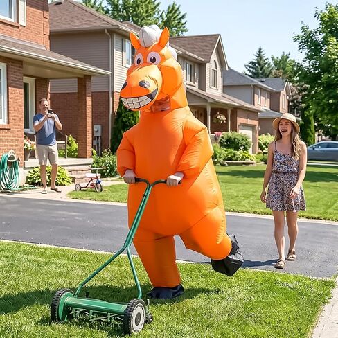 MXoSUM Adult Inflatable Horse Costume Full Body Blow Up Animal Suit for Men Funny Horse Halloween Party Outfit Mascot Cosplay in Saudi Arabia