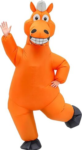 MXoSUM Adult Inflatable Horse Costume Full Body Blow Up Animal Suit for Men Funny Horse Halloween Party Outfit Mascot Cosplay in Saudi Arabia