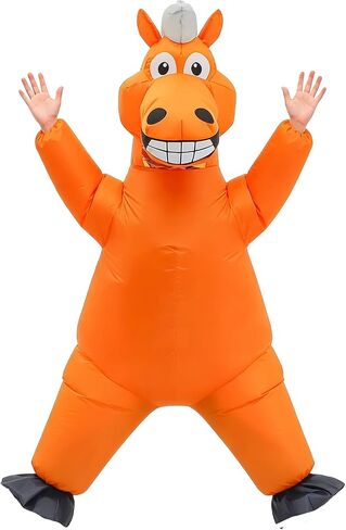 MXoSUM Adult Inflatable Horse Costume Full Body Blow Up Animal Suit for Men Funny Horse Halloween Party Outfit Mascot Cosplay in Saudi Arabia