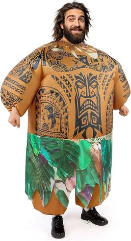 Adult Maui Inflatable Costume for Men Funny Blow Up Suit Halloween Hilarious Luau Party Plus Size Holiday Beach Outfit in Saudi Arabia