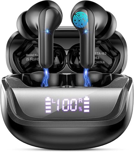 Jxrev Wireless Earbuds, Bluetooth 5.4 Earbuds Stereo Bass, Ear Buds for Android iOS in Saudi Arabia