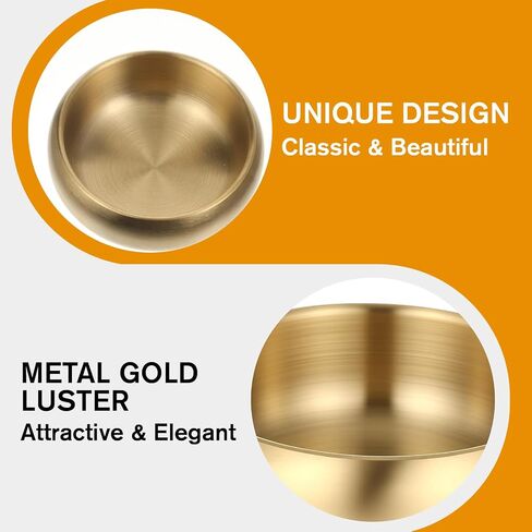 4 Inch Gold Decorative Bowl, Stainless Steel Key Bowl & Catch All Tray, Small Decorative Bowls for Entryway Table, Versatile Home Decor & Jewelry Organizer for Office, Bathroom Vanity (Gold) in Kuwait
