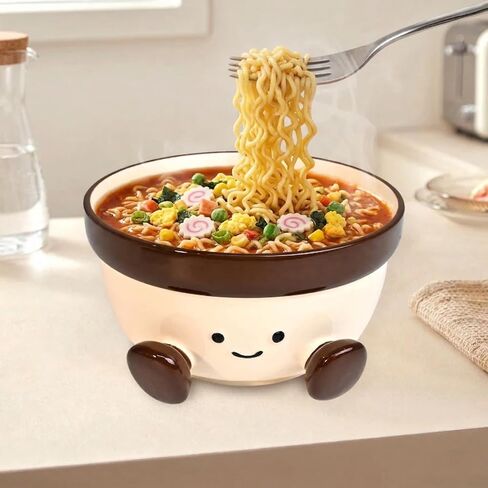 MSJGA 30 oz Cute Soup Bowls Dish for Home Decor, Decorative Key Bowl for Entryway Table Funny Ceramic Ramen Snack Candy Serving Bowls, Handmade Fruit Bowl for Kitchen Counter, Unique Gifts for Women in Saudi Arabia
