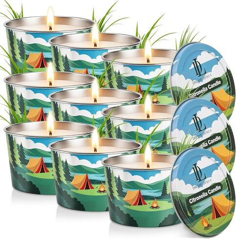 Citronella Candle for Outdoor 6 Pack, 2.2oz Mini Citronella Scented Candles for Outdoor Camping, Natural Soy Wax with Essential Oils, Portable Tin for Patio Backyard Hiking in Saudi Arabia