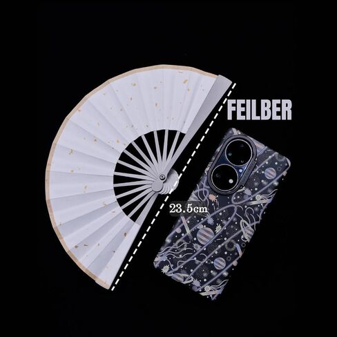 Titanium Folding Fan Kung Fu Fan Hand Held Folding Fan Portable Tai Chi Chinese Japanese Fan EDC for Men and Women 5.5" (White) in Kuwait