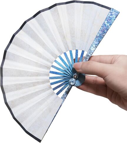 Titanium Folding Fan Kung Fu Fan Hand Held Folding Fan Portable Tai Chi Chinese Japanese Fan EDC for Men and Women 5.5" (White) in Kuwait