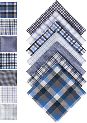 Cotton Handkerchiefs for Men Soft Men's Handkerchiefs Colored Men's Hankies Classic Assorted Plaid Mens Handkerchief in Saudi Arabia