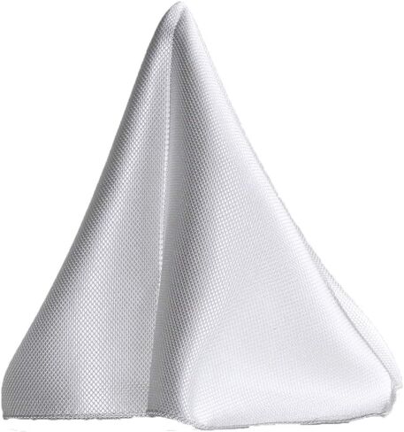 Royal Silk Deluxe White Silk Jacquard Pocket Square Premium 34-Momme, 6-Ply Silk - 100% Silk in Saudi Arabia