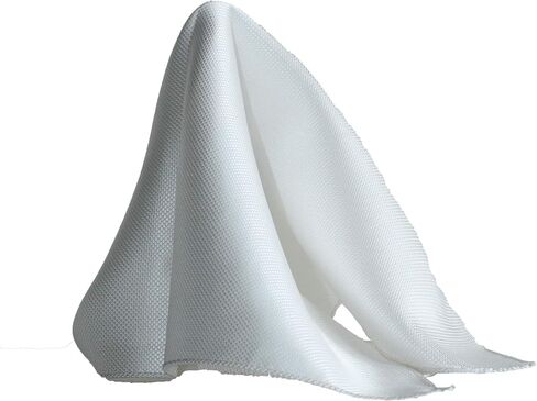 Royal Silk Deluxe White Silk Jacquard Pocket Square Premium 34-Momme, 6-Ply Silk - 100% Silk in Saudi Arabia
