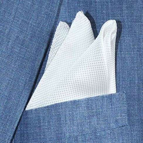 Royal Silk Deluxe White Silk Jacquard Pocket Square Premium 34-Momme, 6-Ply Silk - 100% Silk in Saudi Arabia