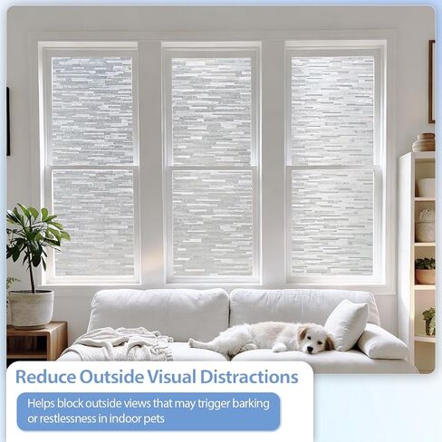 GTJ Frosted Window Privacy Film, Static Cling No Glue Removable Reusable, UV Blocking Glare & Heat Reduction, for Bathroom Glass Door Home Office, 17.5" x 78.7"in in Saudi Arabia