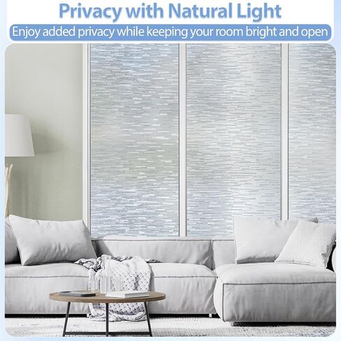 GTJ Frosted Window Privacy Film, Static Cling No Glue Removable Reusable, UV Blocking Glare & Heat Reduction, for Bathroom Glass Door Home Office, 17.5" x 78.7"in in Saudi Arabia